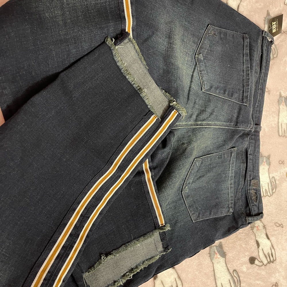 KFtK Emma Side tape Ankle Straight Leg Jeans HTF - Picture 4 of 8